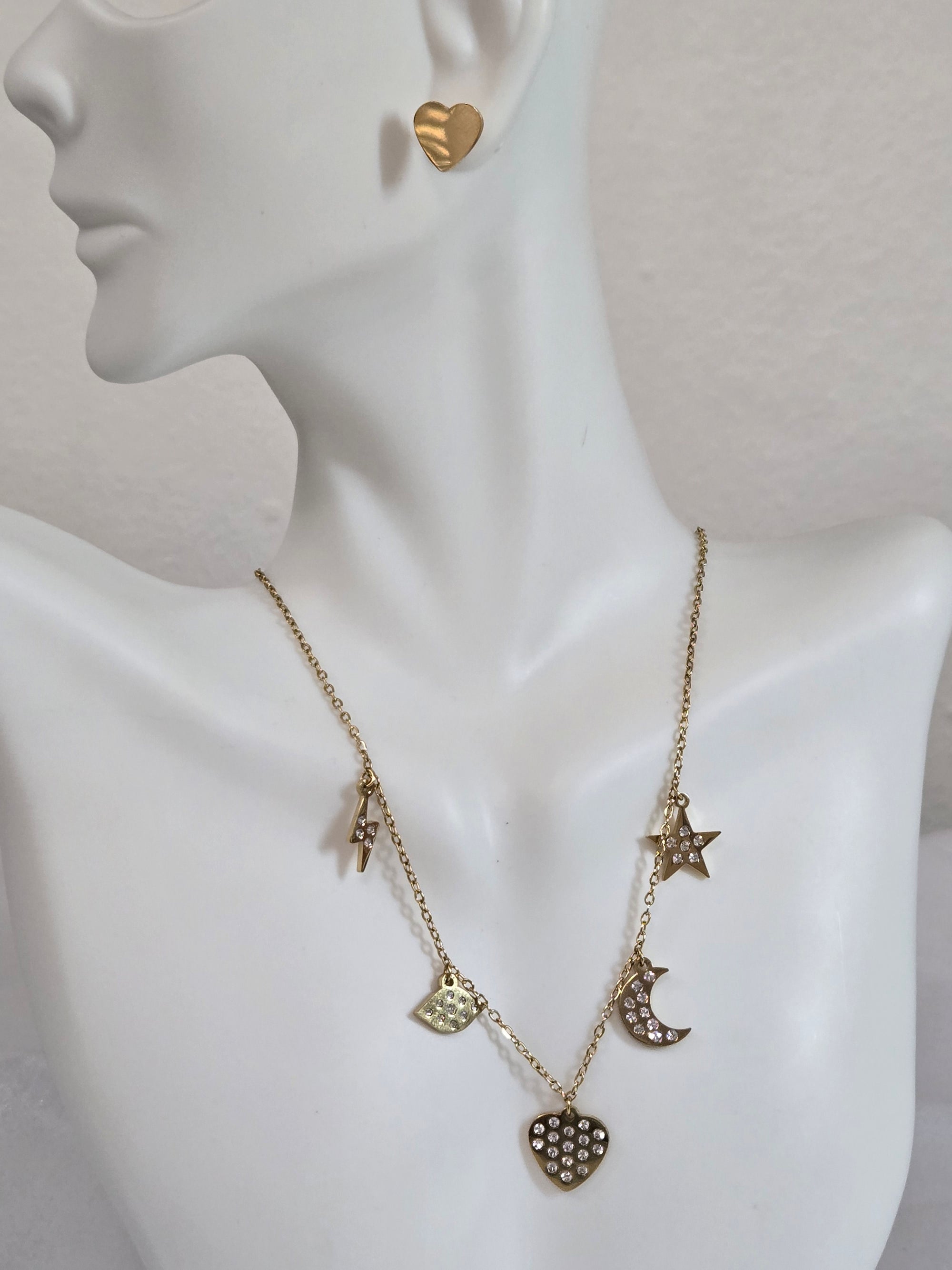 Moon and Stars Chain Necklace