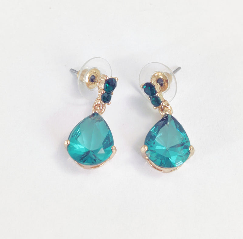 Emerald Color Drop Earrings