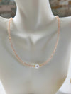 Peach Moonstone and Pearl Necklace