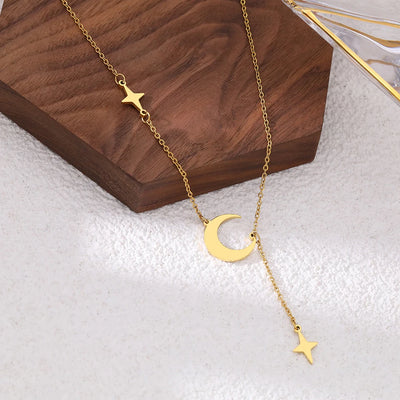 Delicate Moon- Star Choker Necklace