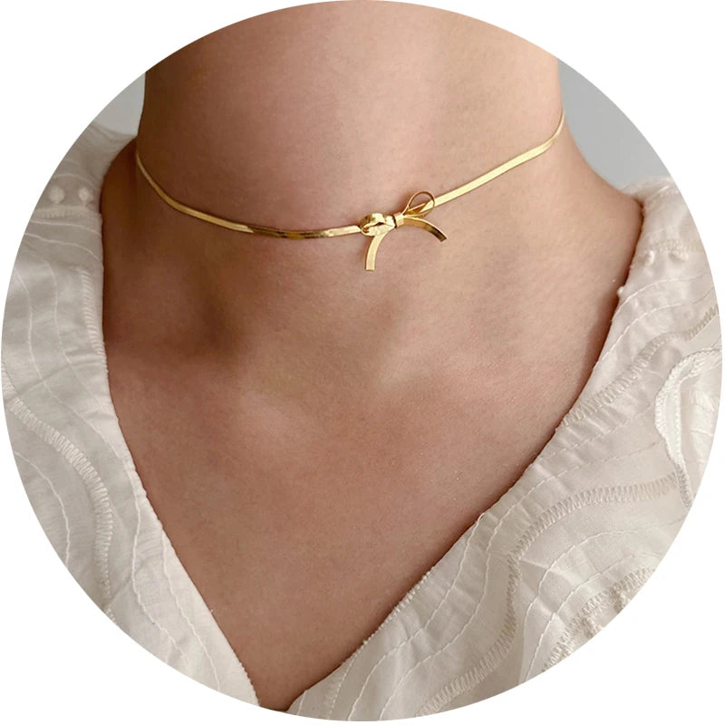 Coquette Bow Choker Necklace