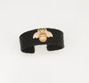 Black Leather Cuff Bracelet - Kalia Store Online