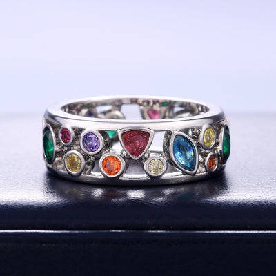 Colorful Geometric Band Ring