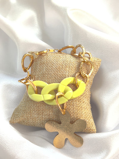 chunky chain flower bracelet