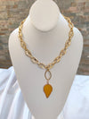 chunky chain leaf necklace