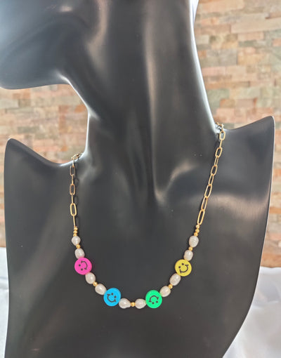 smiley face emoji chain necklace