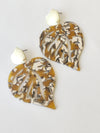 leaf acryclic stud earrings