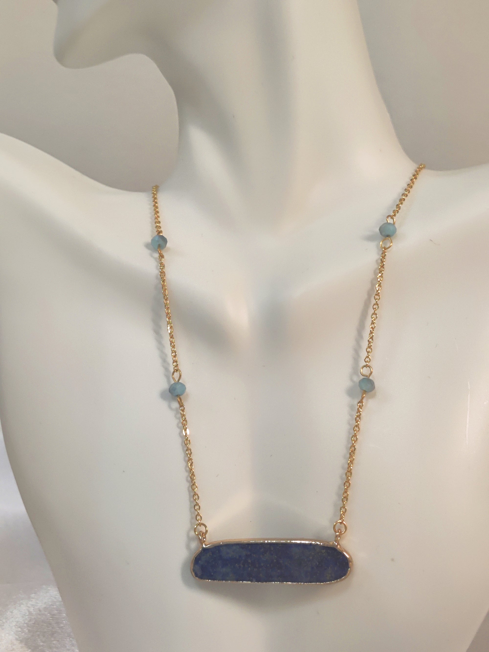 Blue Bar Necklace