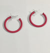 Colored metallic cable hoop earrings