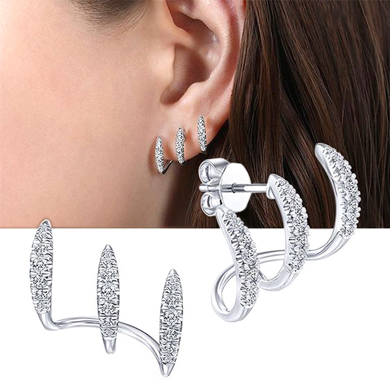 Cubic zirconia stud earrings 